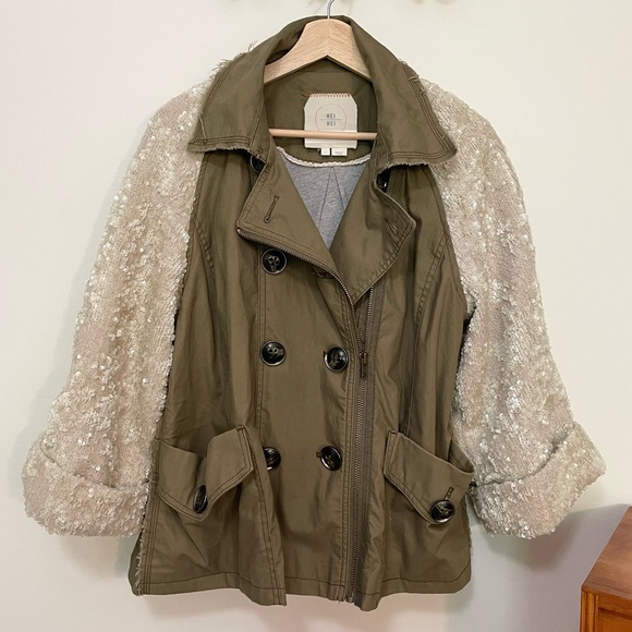 Hei Hei by Anthropologie Sequin Distressed Double Breasted Jacket - Picture 8 of 11